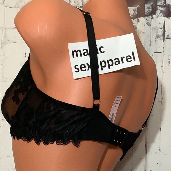 VS 34 36 38 LUXE FLORAL APPLIQUÉ EMBROIDERY BRA SATIN - Picture 2 of 2